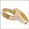 TWO STRING  PEARL BANGLES - JP-OCT 629 - Click here to View more details about this Product